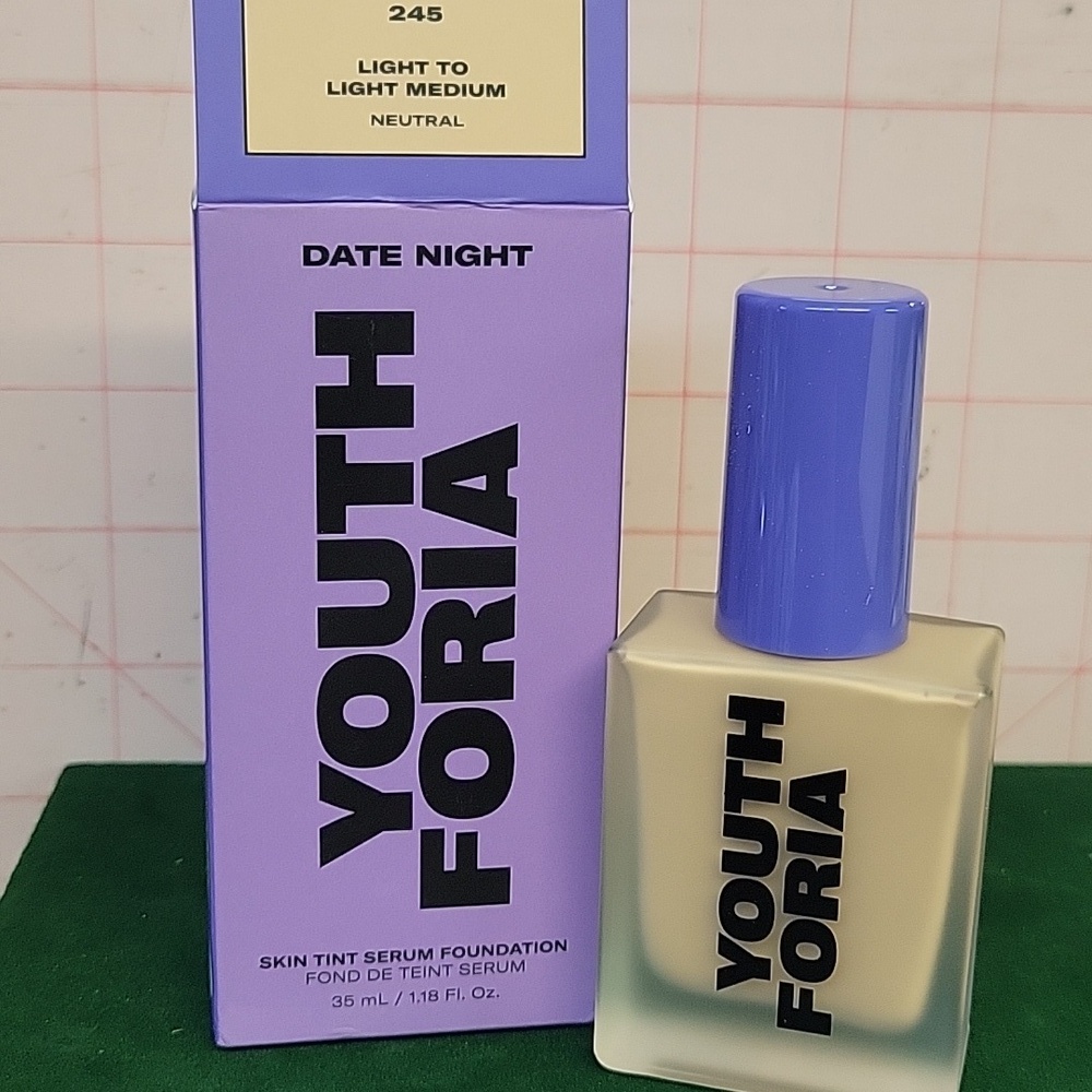 Youth Foria Skin Tint Serum Foundation - 245 Light To Light Medium 35ml New